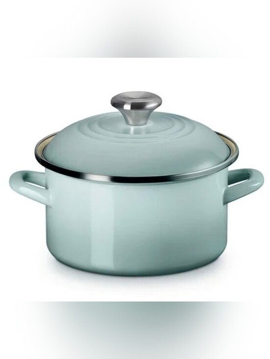 Le Creuset Other - Le Creuset Enamel Cassorel/ Sea Salt with Lid (NWOT)